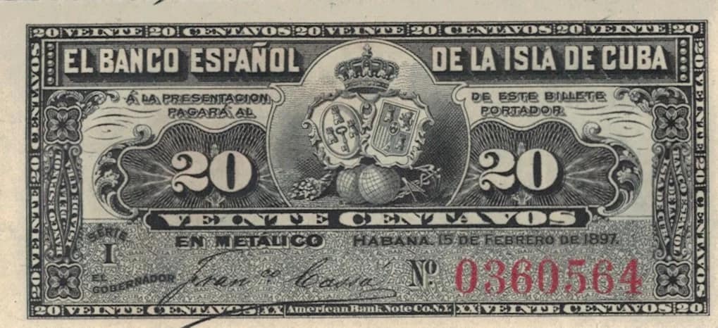 Banco Español de la Isla de Cuba 10 Pick 53 ad jpg