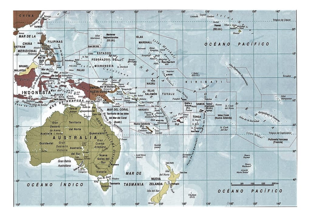 mapa de oceania