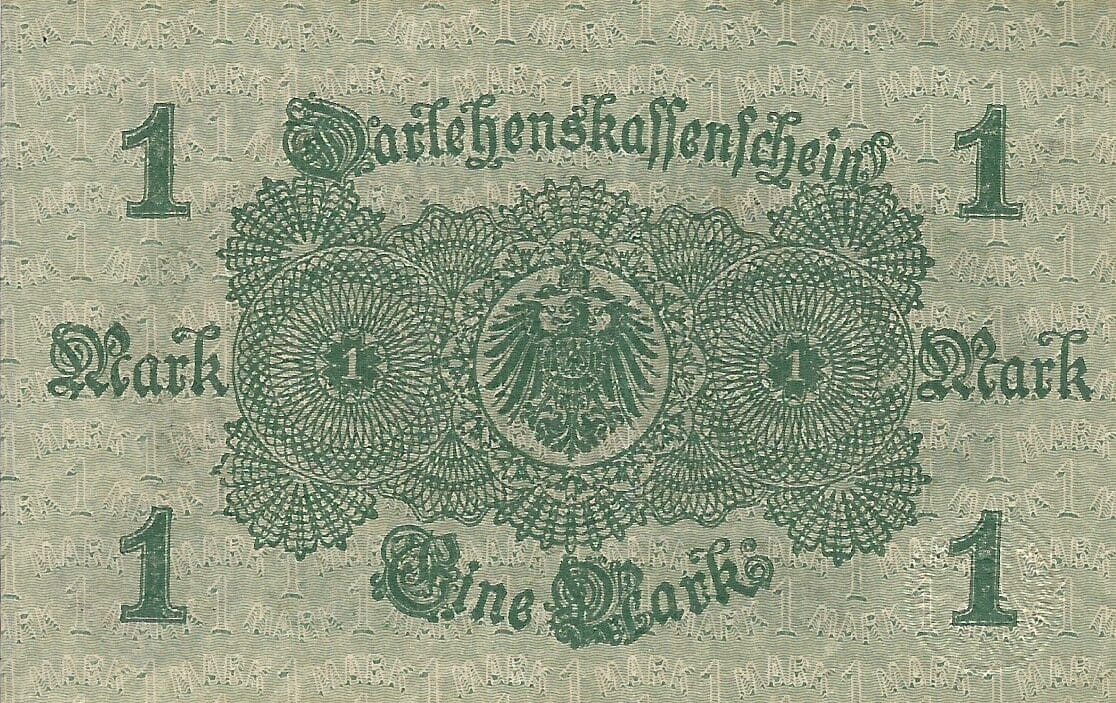 2-Darlehenskassenschein (Nota de préstamo hipotecario) 1914-1922 10 Pick 52 Reverso e1677092965222