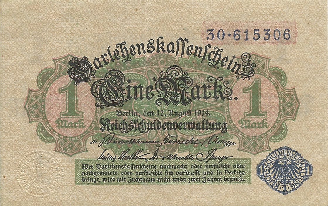 2-Darlehenskassenschein (Nota de préstamo hipotecario) 1914-1922 9 Pick 52 Anverso