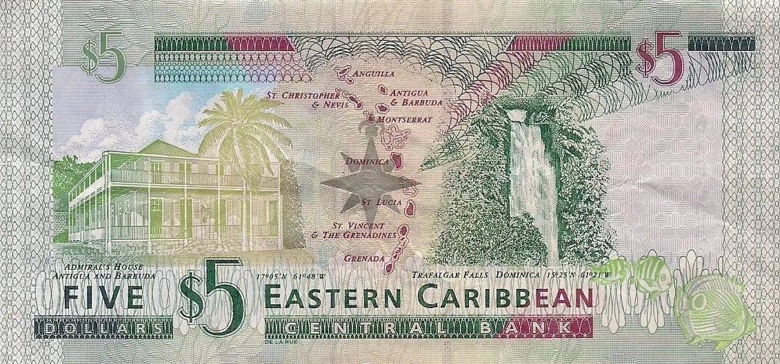 Estados del Caribe Oriental 5 Pick 47a at 1 jpg