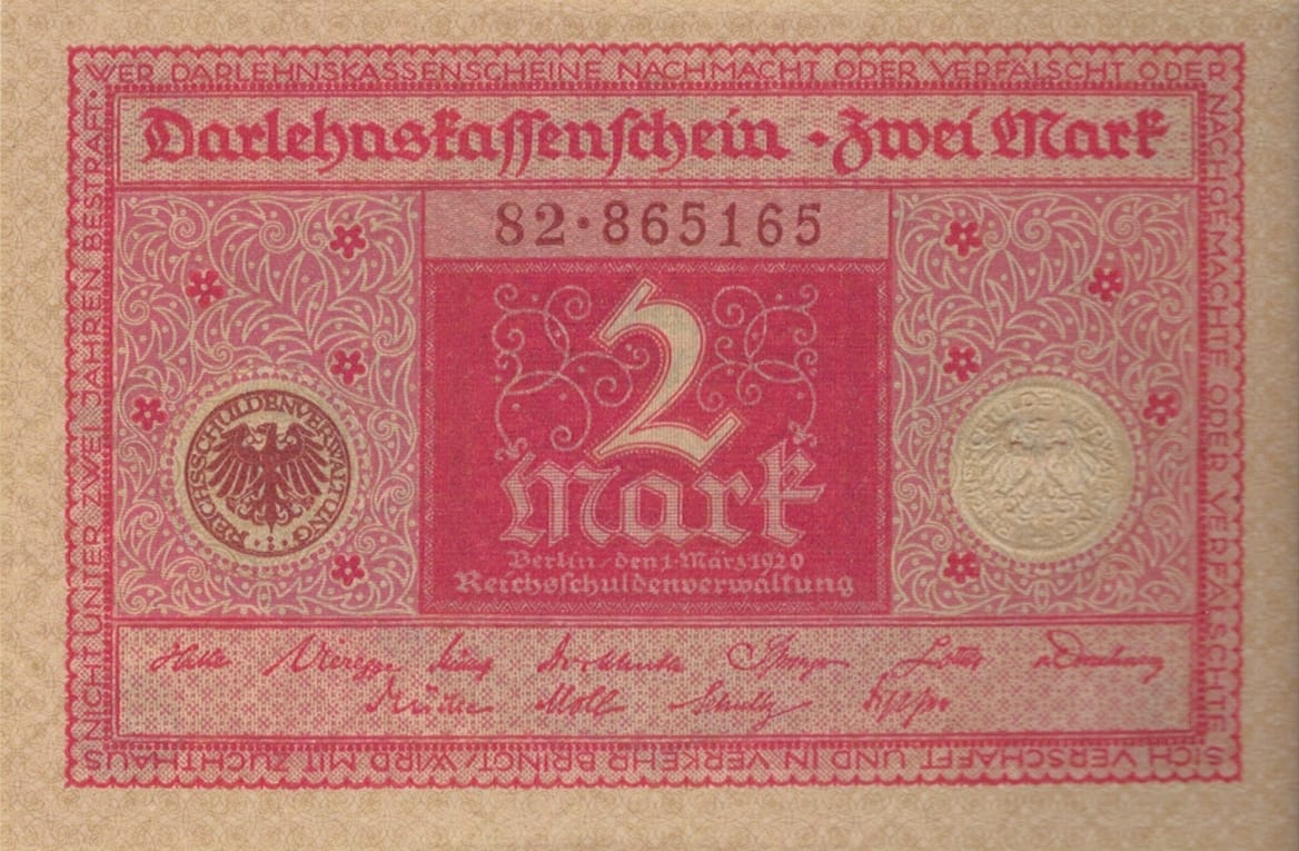 2-Darlehenskassenschein (Nota de préstamo hipotecario) 1914-1922 17 Pick 59 ad 2