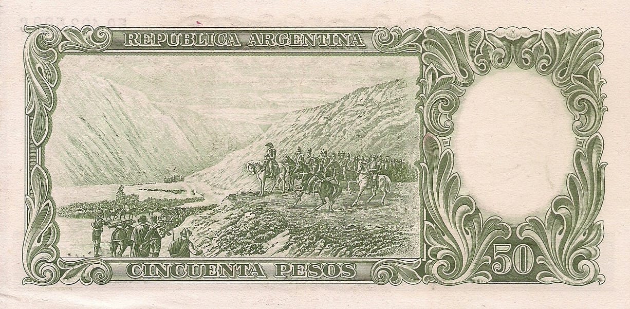 10-Banco Central San Martin - Libertad y Justicia (1942-1969) y Resellados a Pesos Ley (1969-1971) 65 Col 482a at