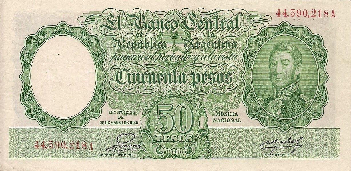 10-Banco Central San Martin - Libertad y Justicia (1942-1969) y Resellados a Pesos Ley (1969-1971) 51 Col 472b ad