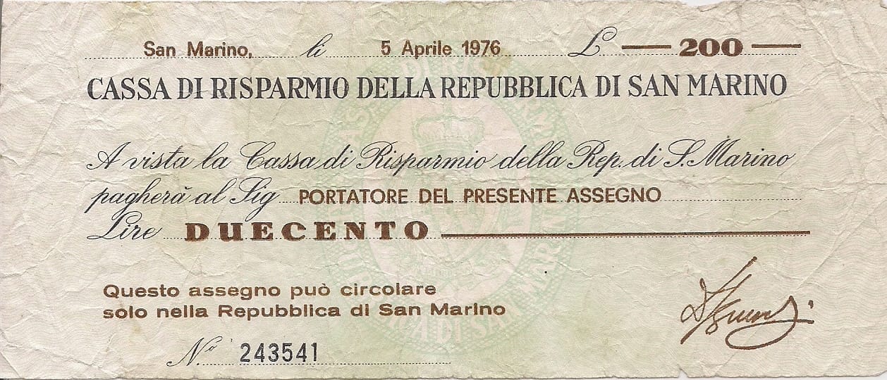 San Marino 5 Pick S102 ad