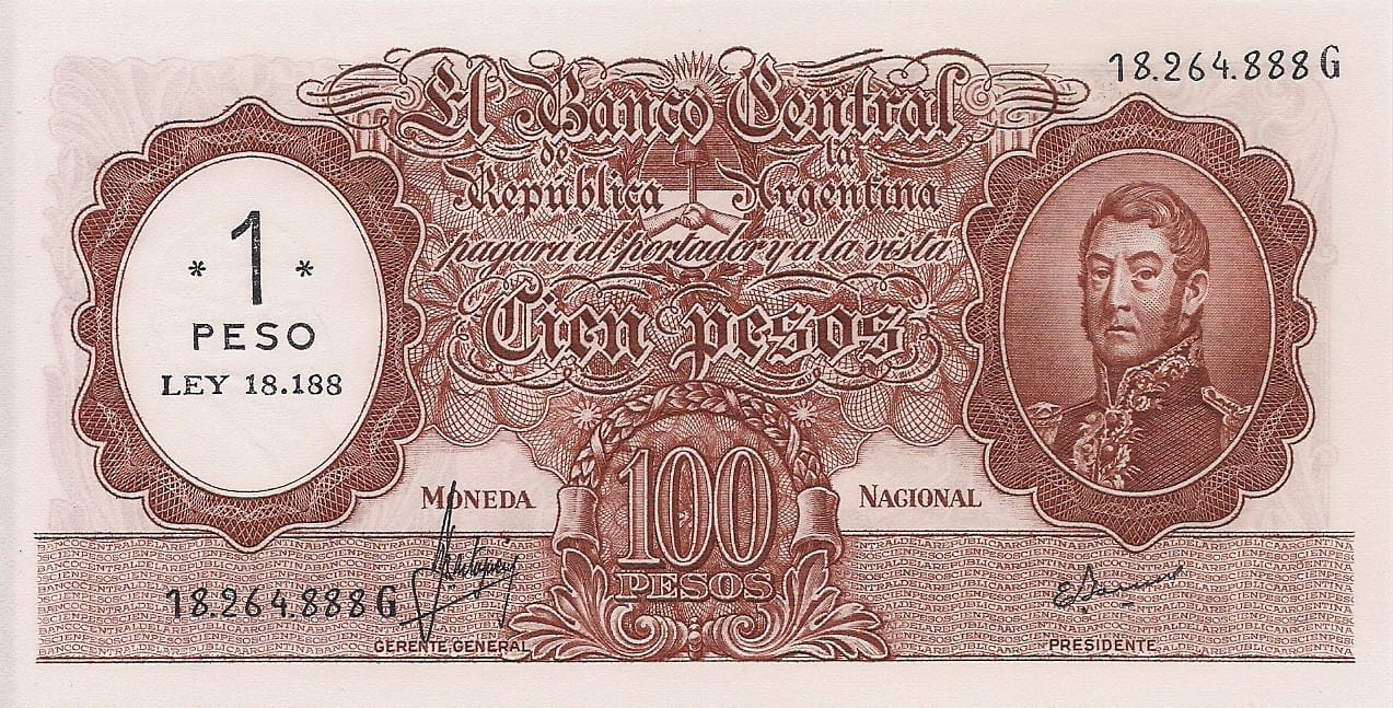 10-Banco Central San Martin - Libertad y Justicia (1942-1969) y Resellados a Pesos Ley (1969-1971) 162 Col 551a ad