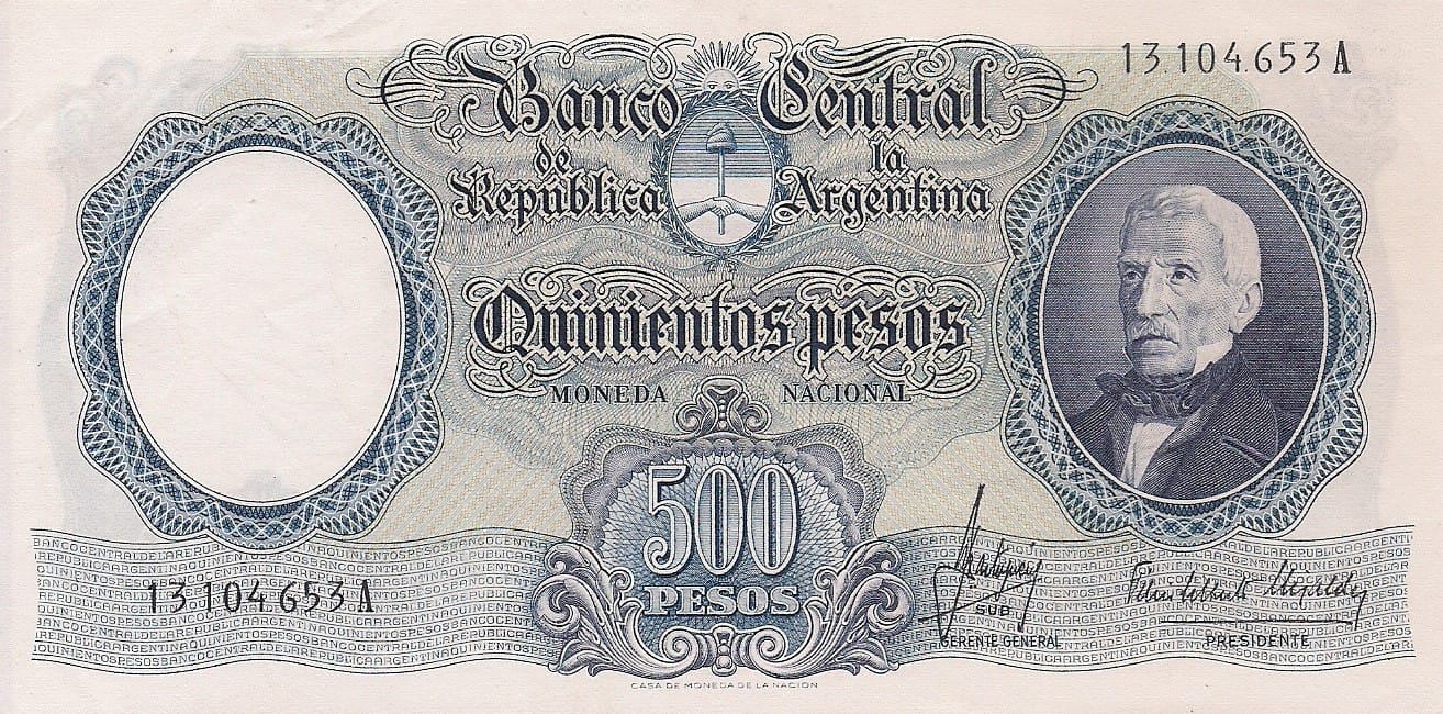 10-Banco Central San Martin - Libertad y Justicia (1942-1969) y Resellados a Pesos Ley (1969-1971) 117 Col 520b ad