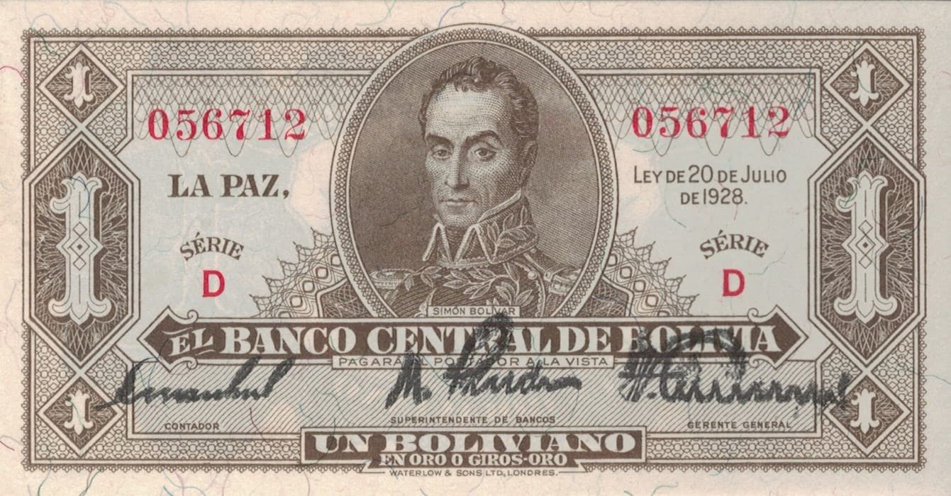 Bolivia 21 Pick 128a.1 ad