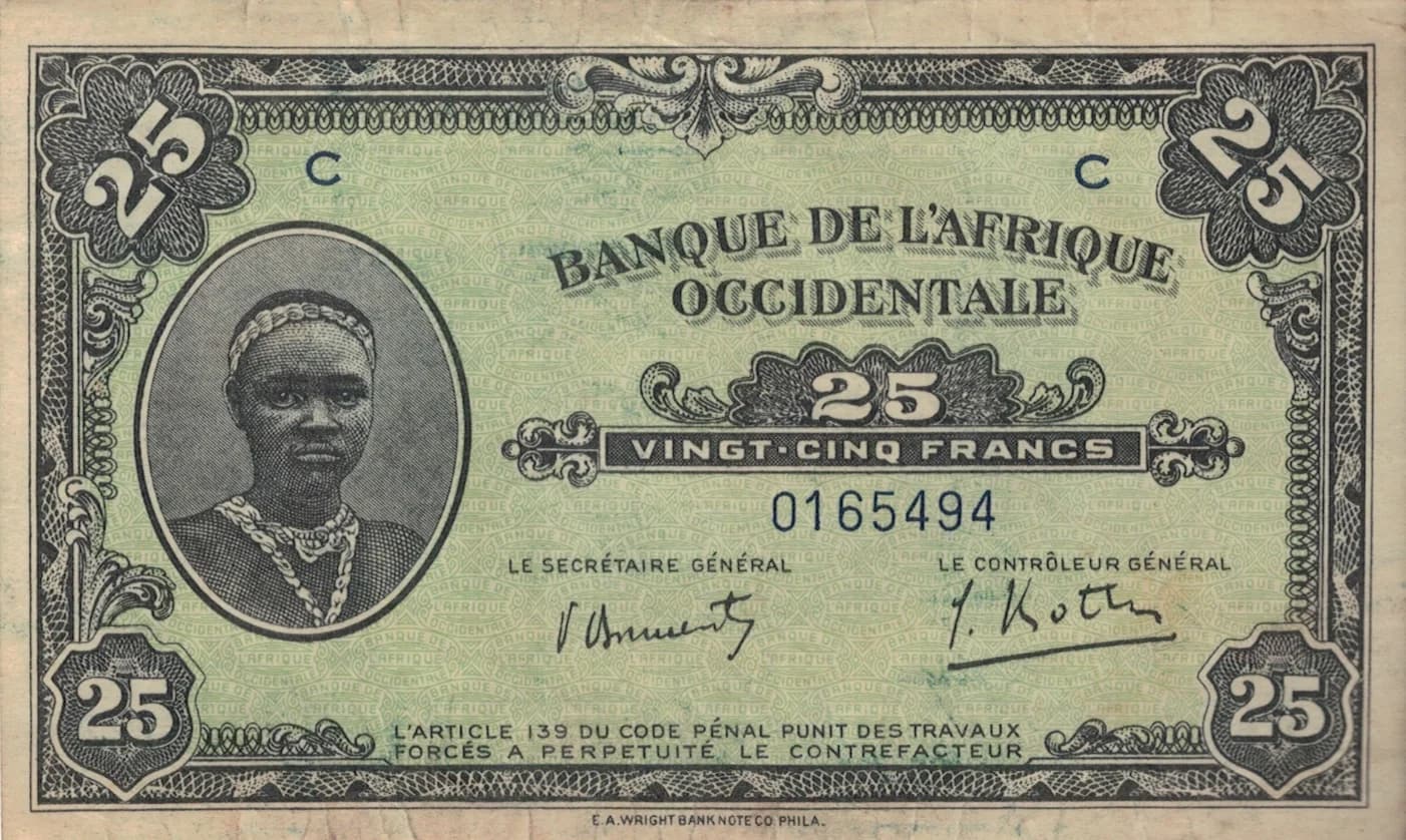 África Occidental Francesa 10 Pick 30a ad jpg