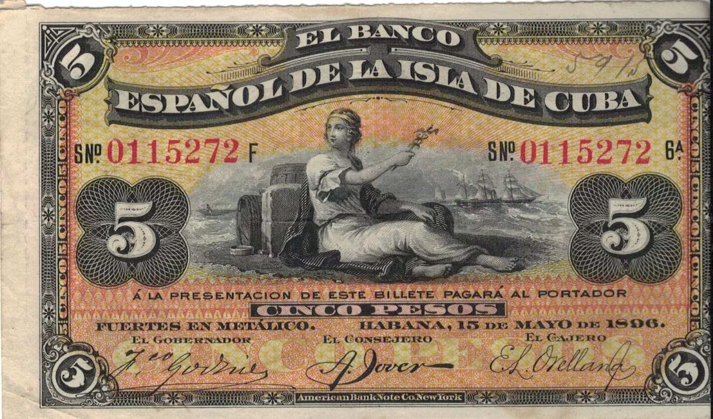 Banco Español de la Isla de Cuba 6 Pick 48a ad jpg