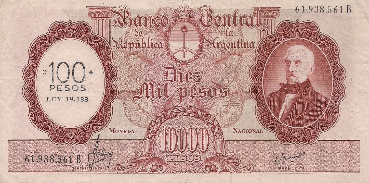 10-Banco Central San Martin - Libertad y Justicia (1942-1969) y Resellados a Pesos Ley (1969-1971) 170 Col 557a ad
