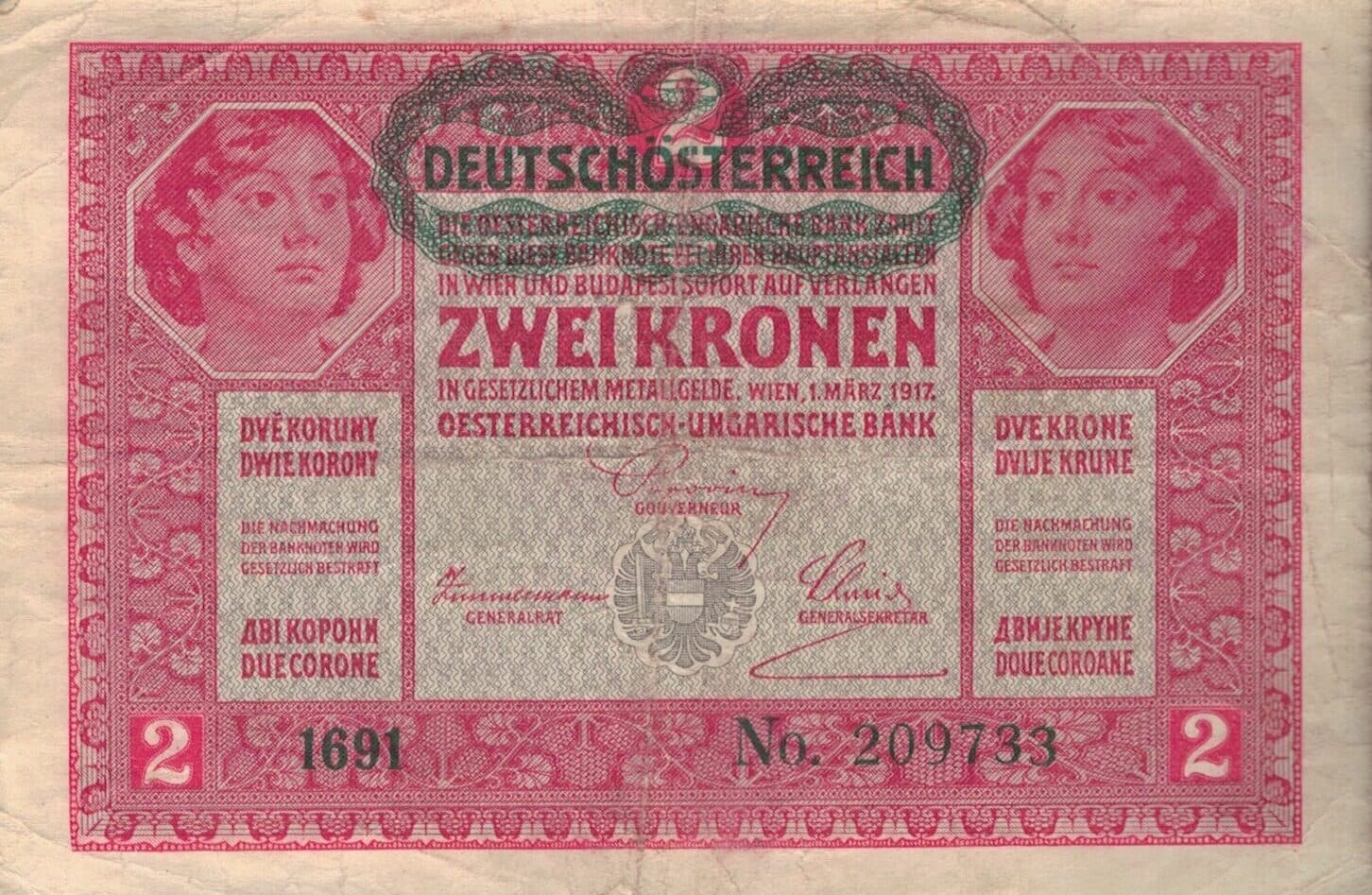 2-Coronas Austriacas 1918-1925 3 Pick 50 ad 2 e1677180900123