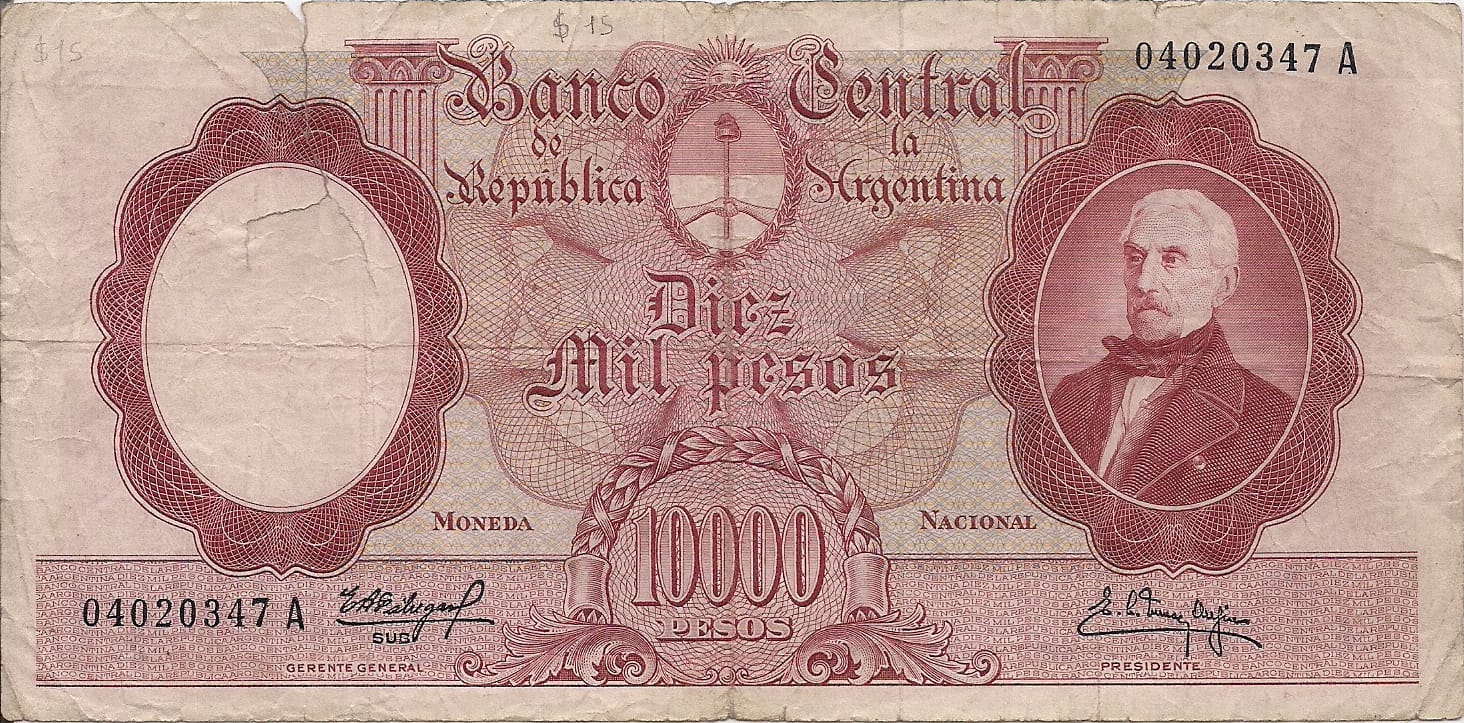 10-Banco Central San Martin - Libertad y Justicia (1942-1969) y Resellados a Pesos Ley (1969-1971) 155 Col 546b ad