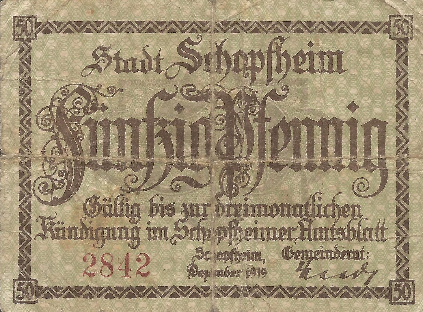 Notgeld - S 7 S44.2 Anverso