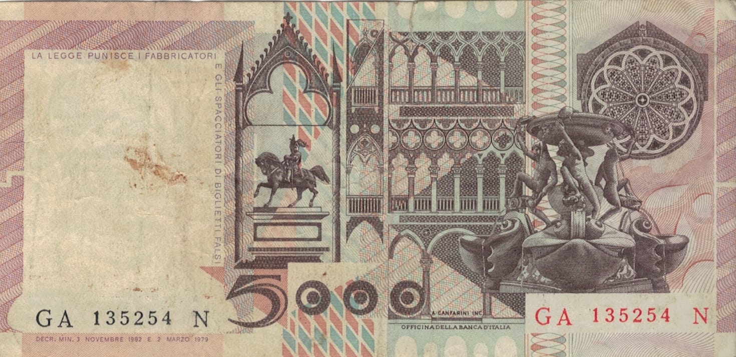 Italia 62 Pick 105b.2 at