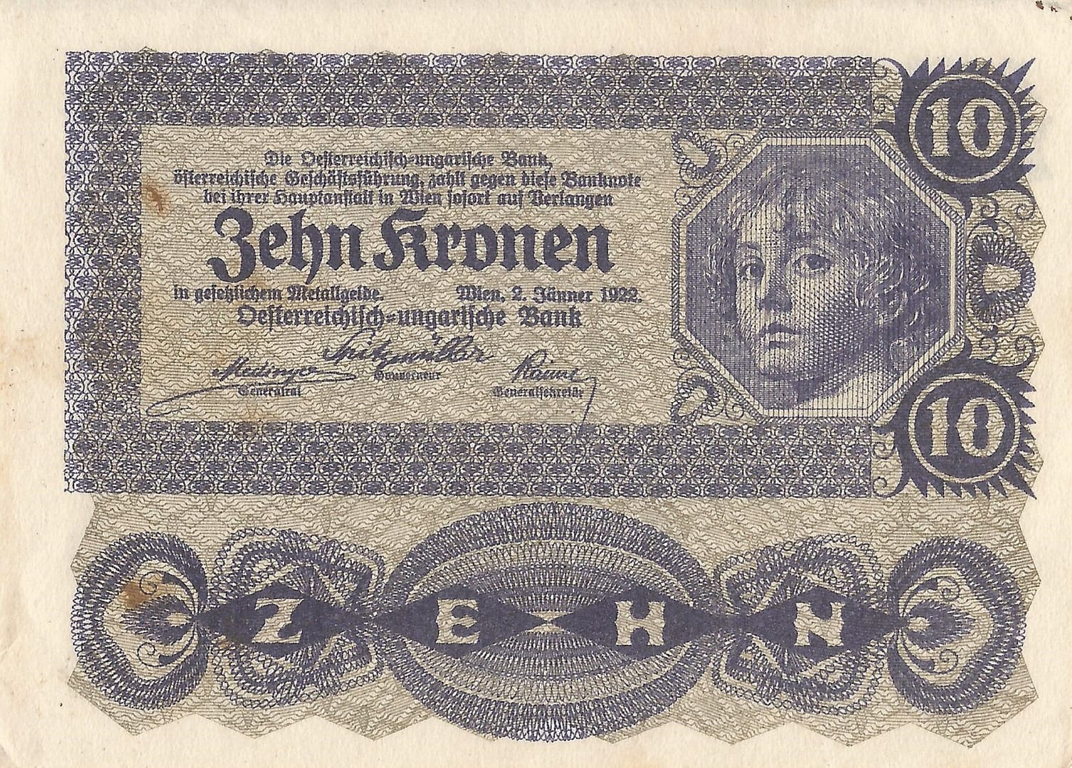 2-Coronas Austriacas 1918-1925 15 Pick 75 Anverso