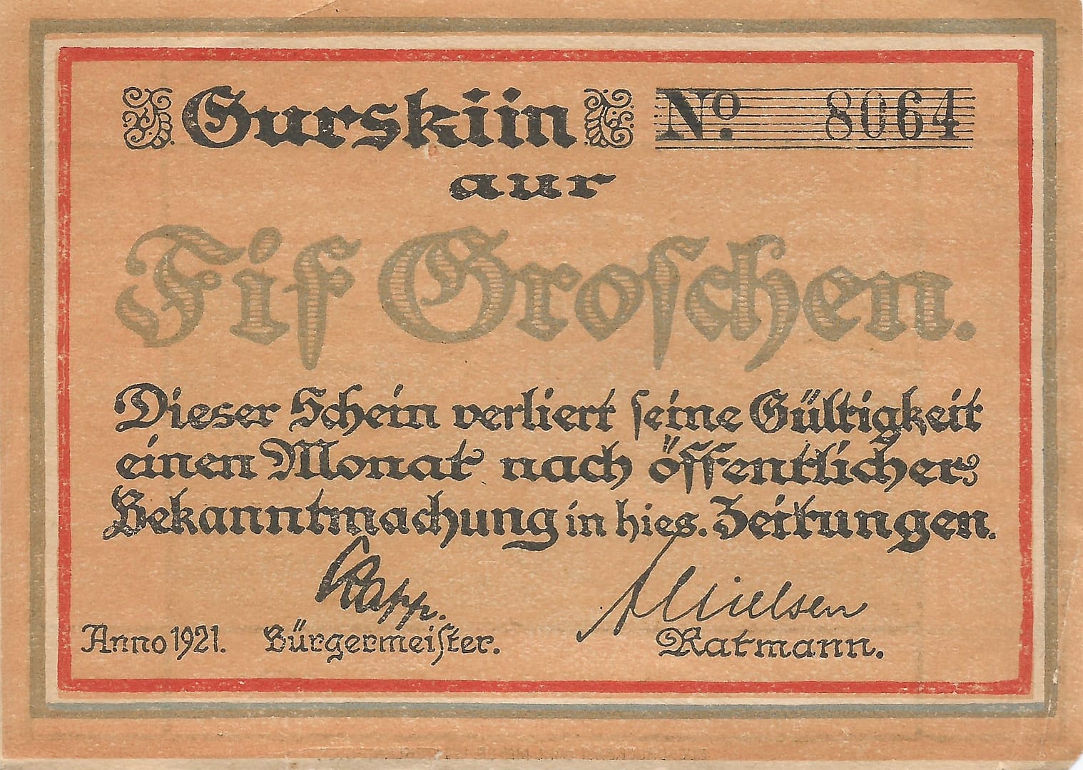 Notgeld - W 25 1418.2a 1 3 Anverso