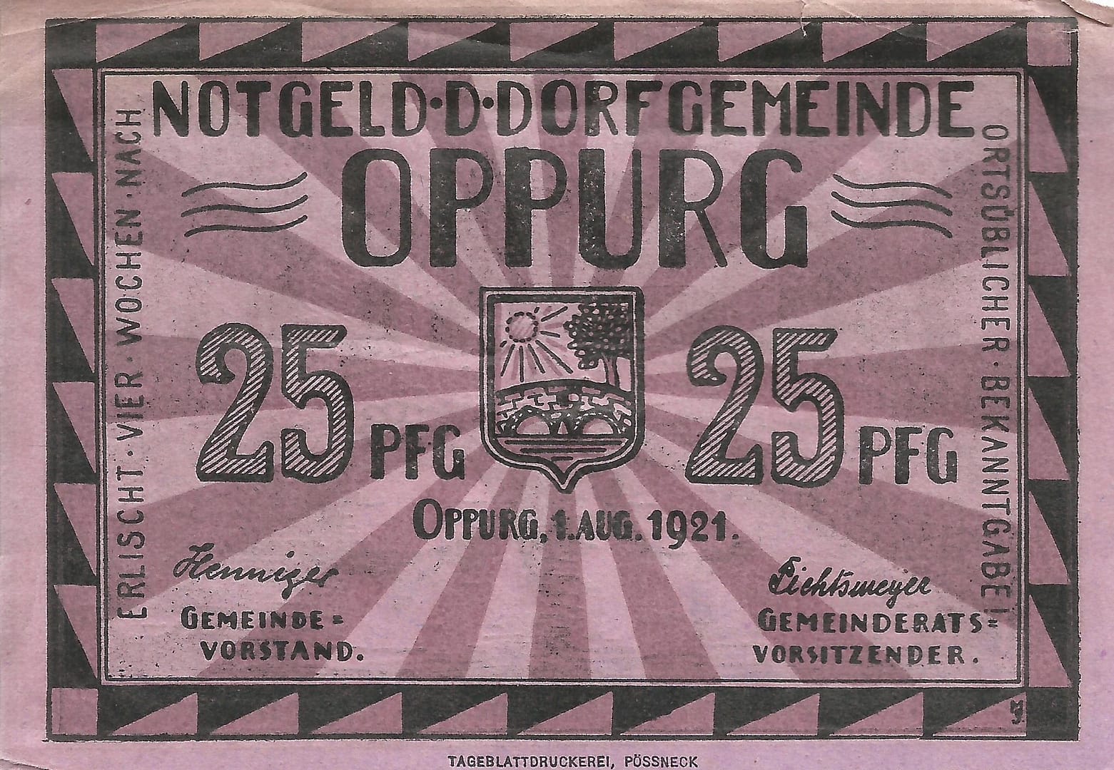 Notgeld - O 29 1023.1b 1 4 Anverso