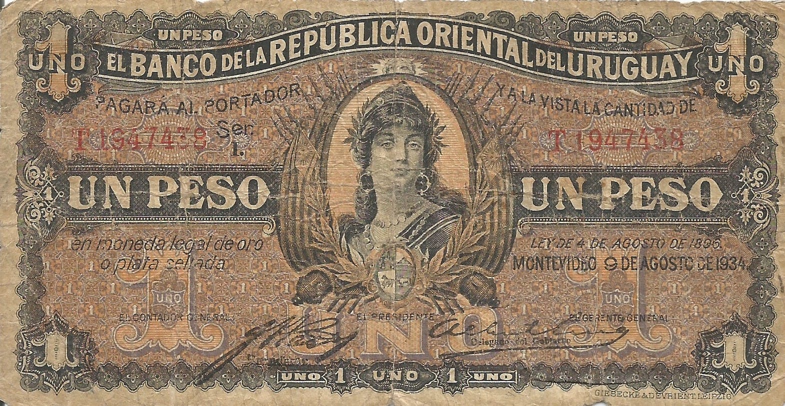 Uruguay 21 Pick 21 Anverso