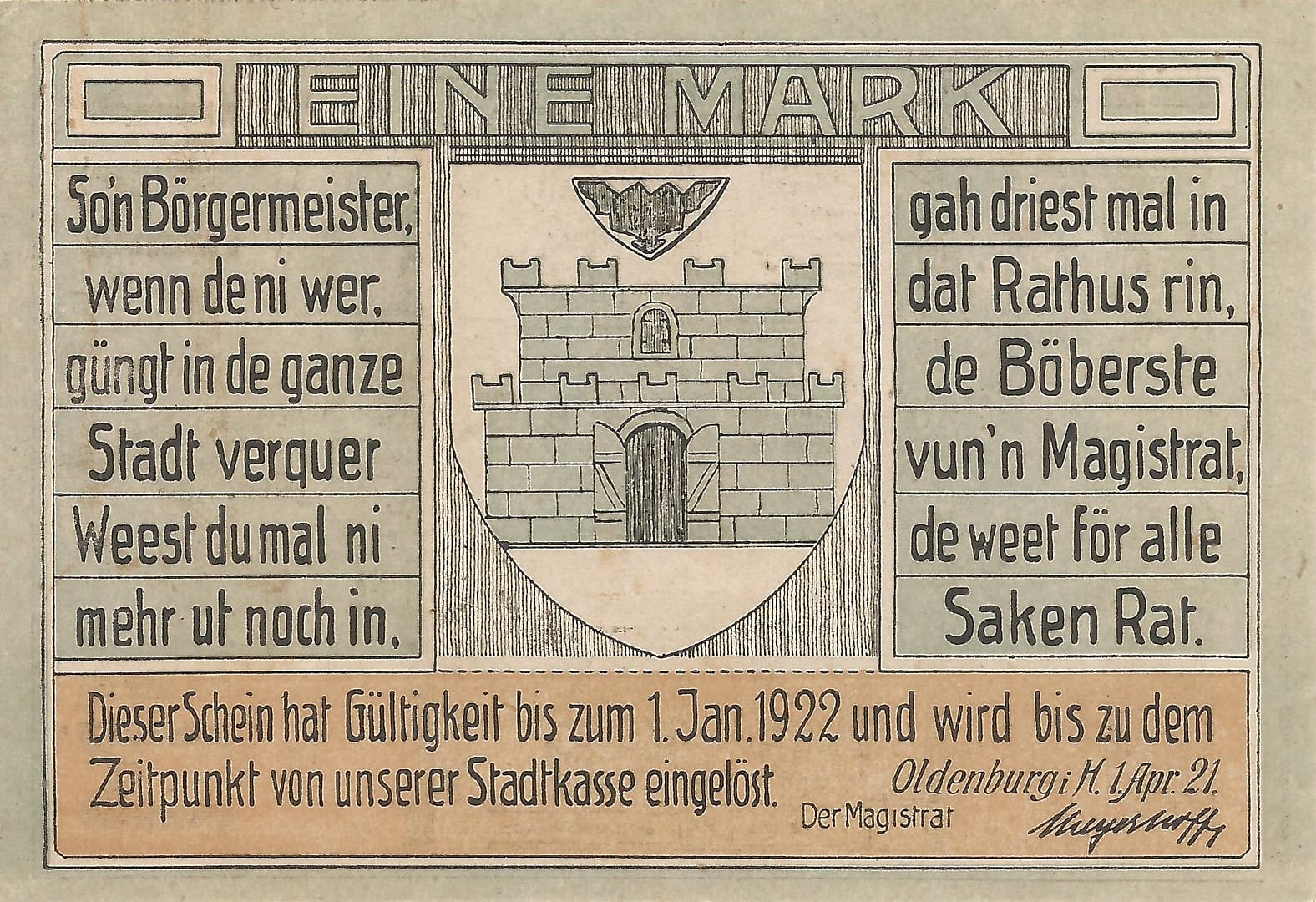 Notgeld - O 17 1015.3 4 4 Anverso