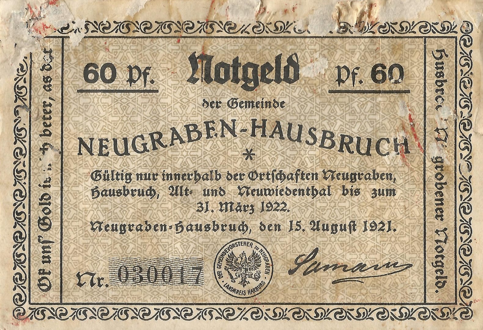 Notgeld - N 3 939.1a 2 4 Anverso