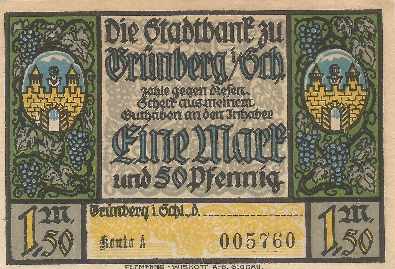 Notgeld - G 21 GM 490.1a 5A Anverso