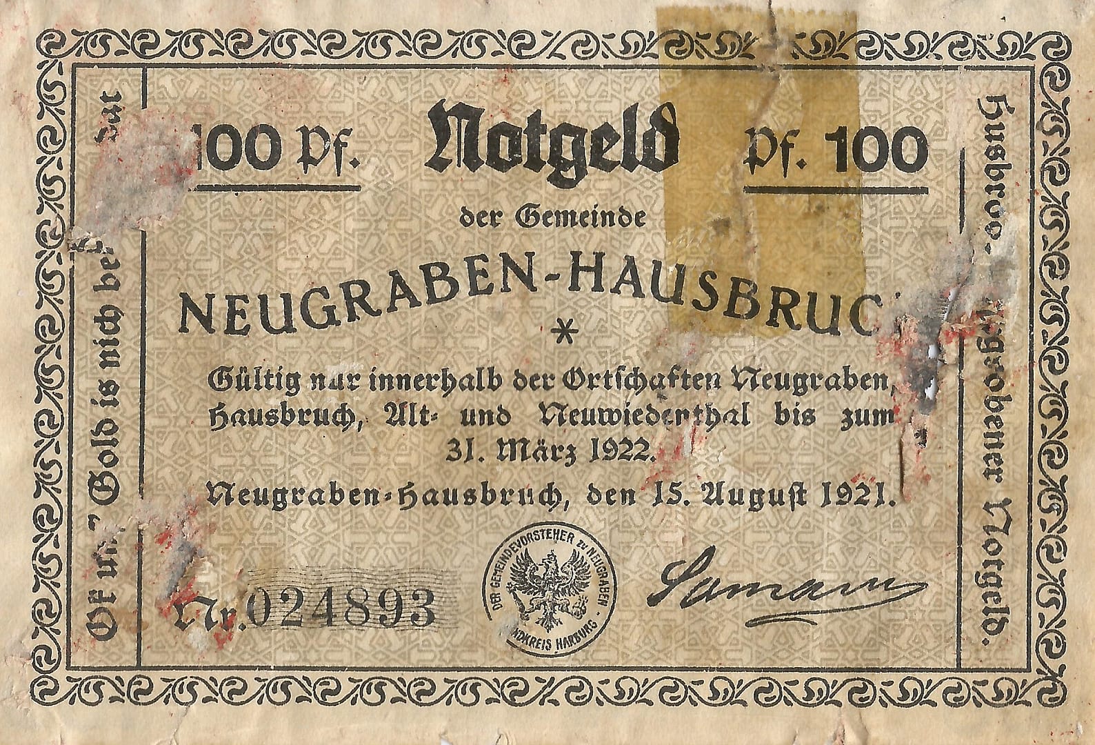 Notgeld - N 7 939.1a 4 4 Anverso