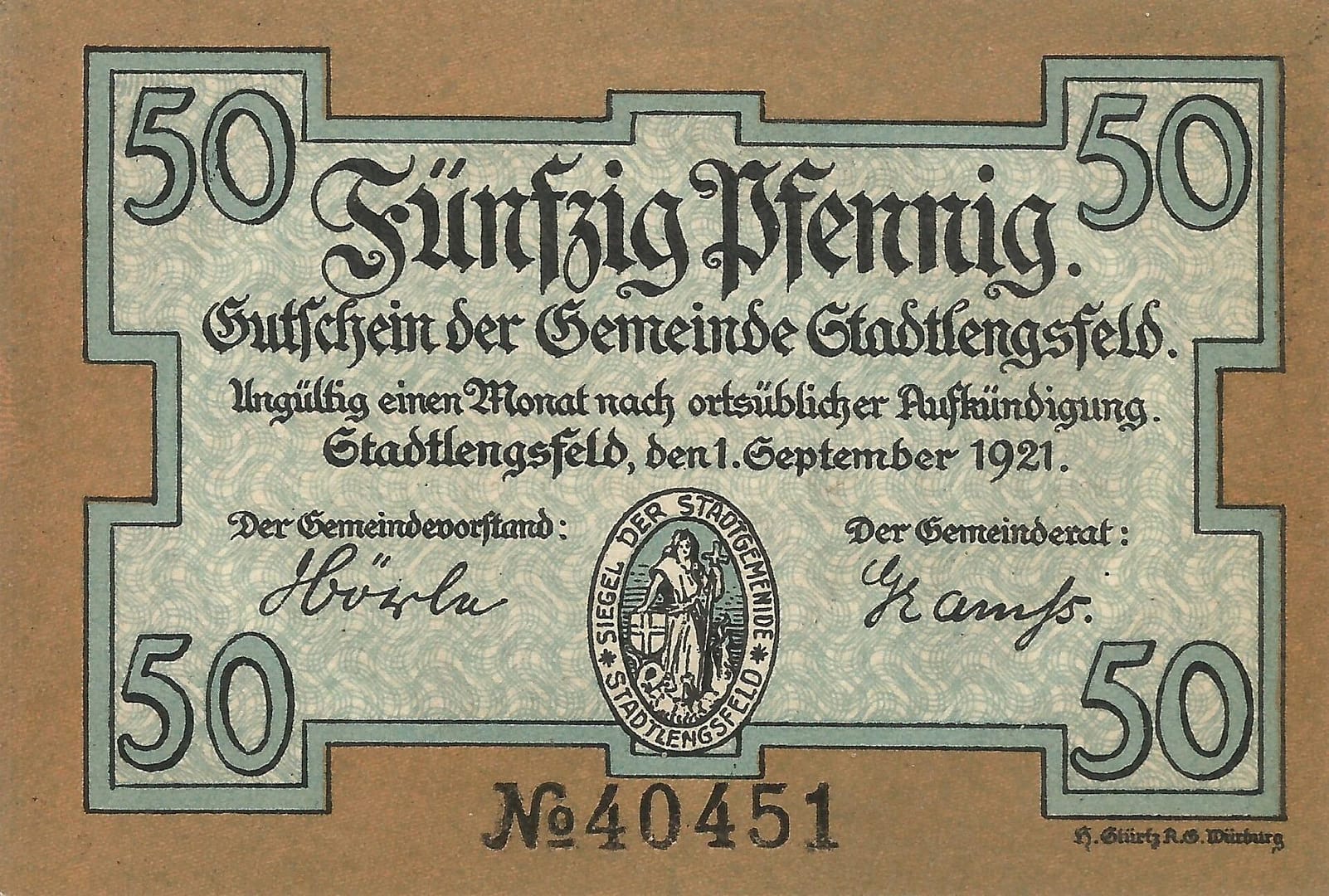 Notgeld - S 17 GM 1251.1a 36 Anverso