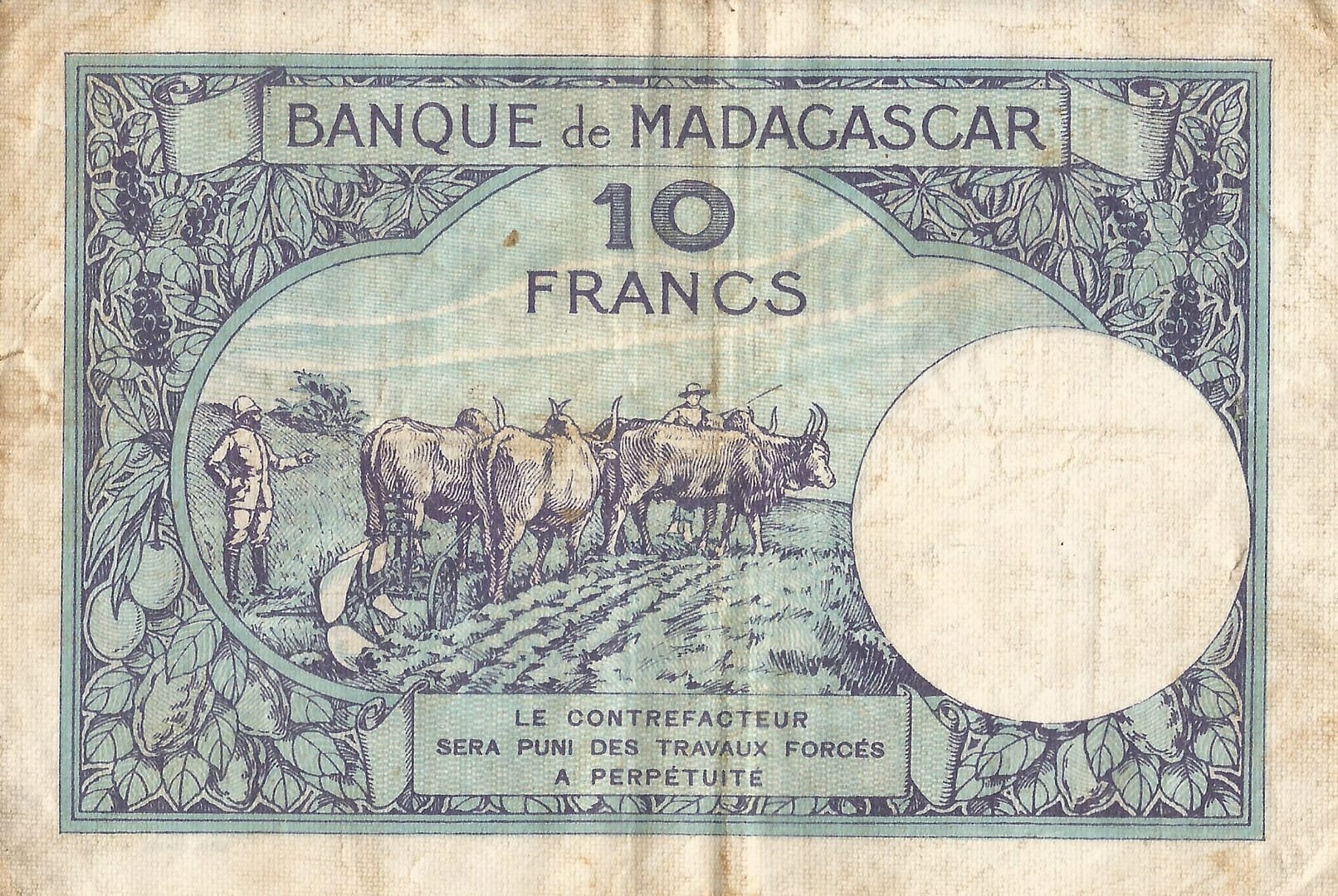 Madagascar 6 Pick 36a.2 Reverso