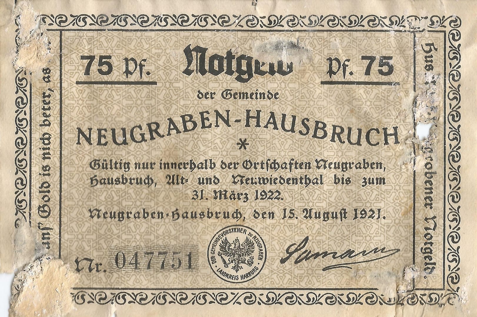 Notgeld - N 5 939.1a 3 4 Anverso