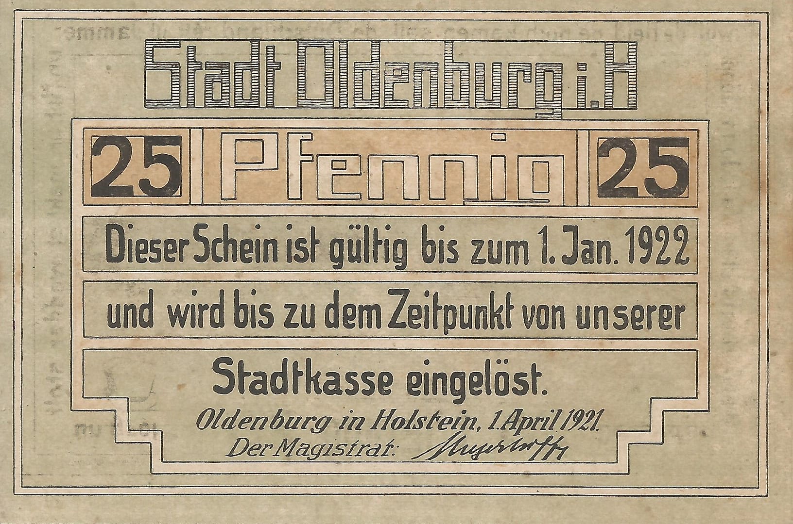 Notgeld - O 11 1015.3 1 4 Anverso