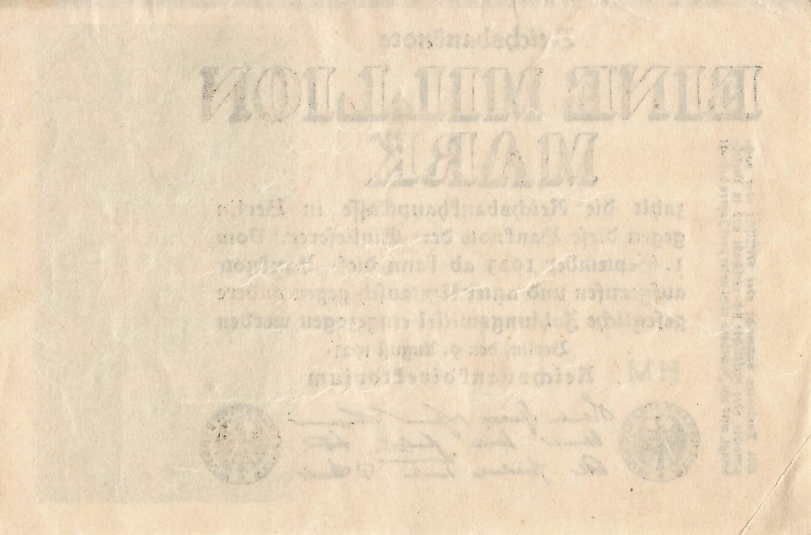 3-Papiermark (1914-1923) 52 Pick 102a.HM Reverso