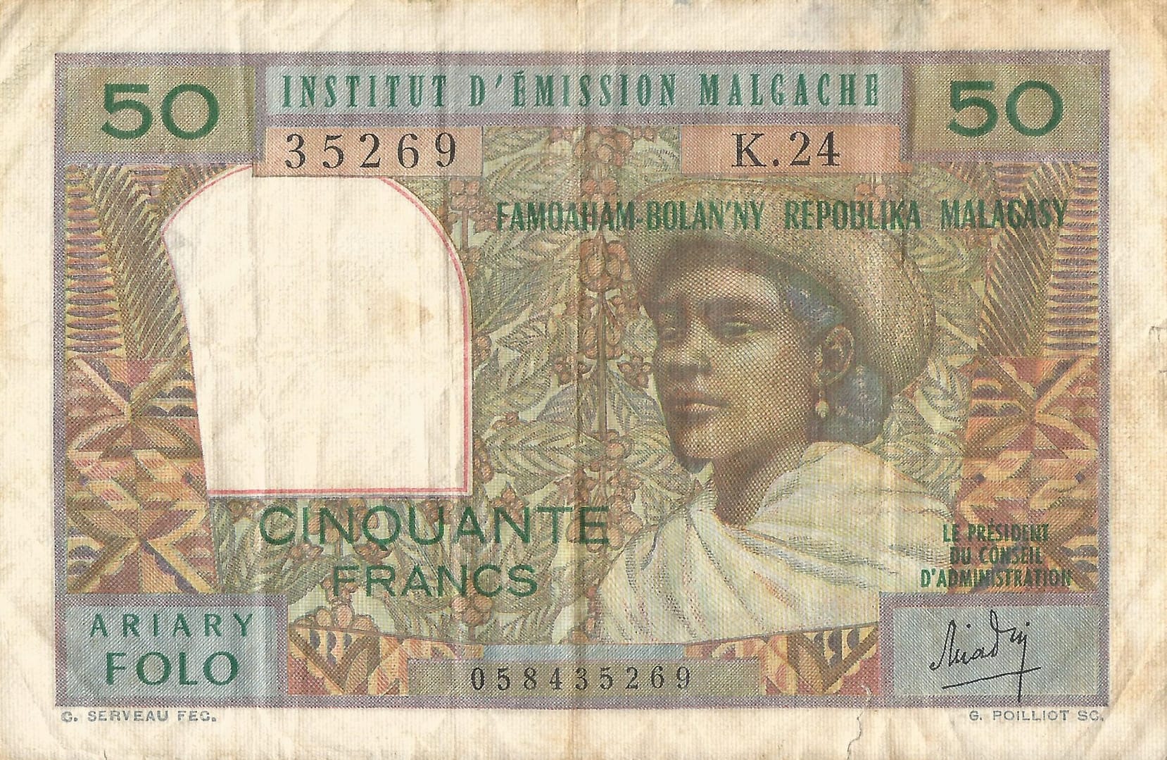 Madagascar 9 Pick 61a Anverso