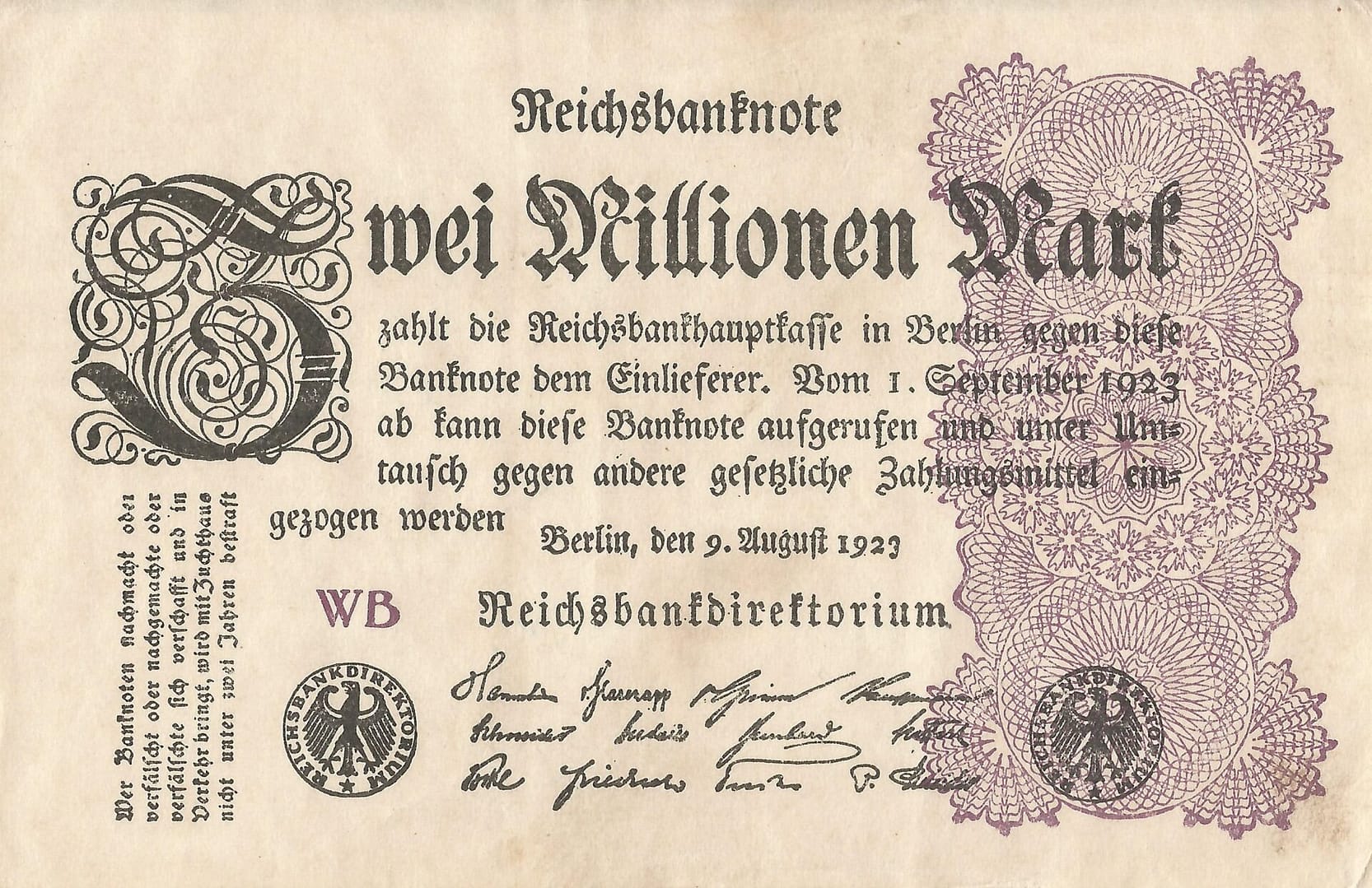 3-Papiermark (1914-1923) 55 Pick 104a Anverso