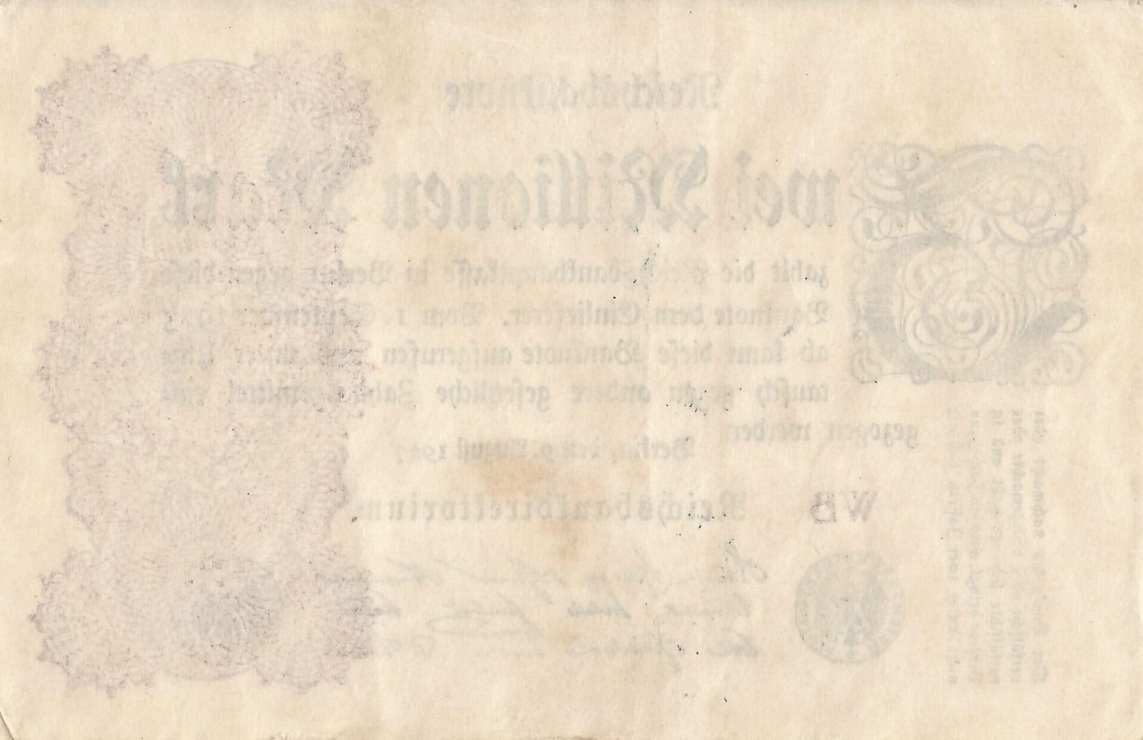 3-Papiermark (1914-1923) 56 Pick 104a Reverso