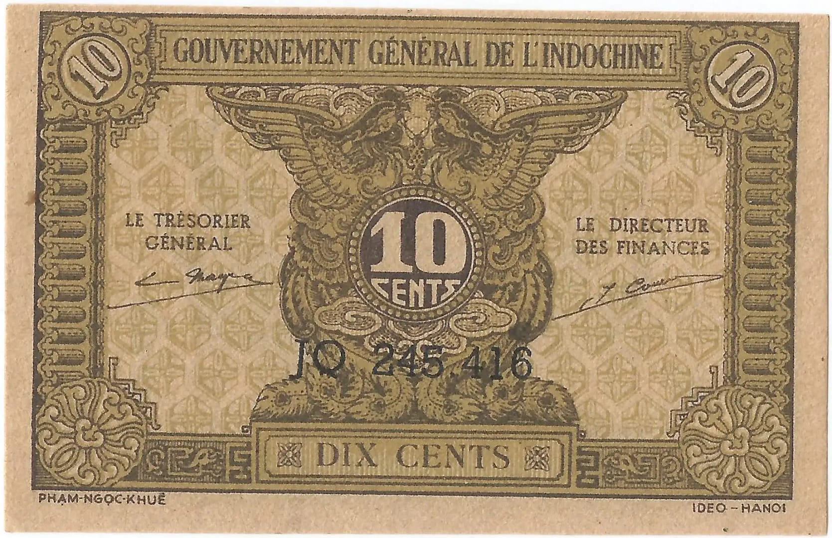 Indochina Francesa 18 Indochina Francesa Pick 89a Anverso jpg