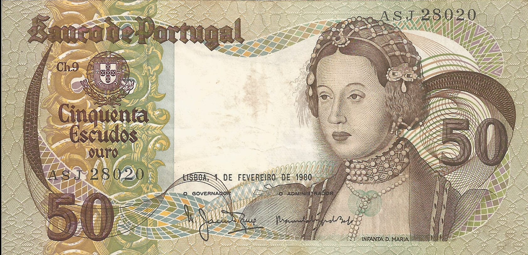 Portugal 21 Pick 174b.9 Anverso