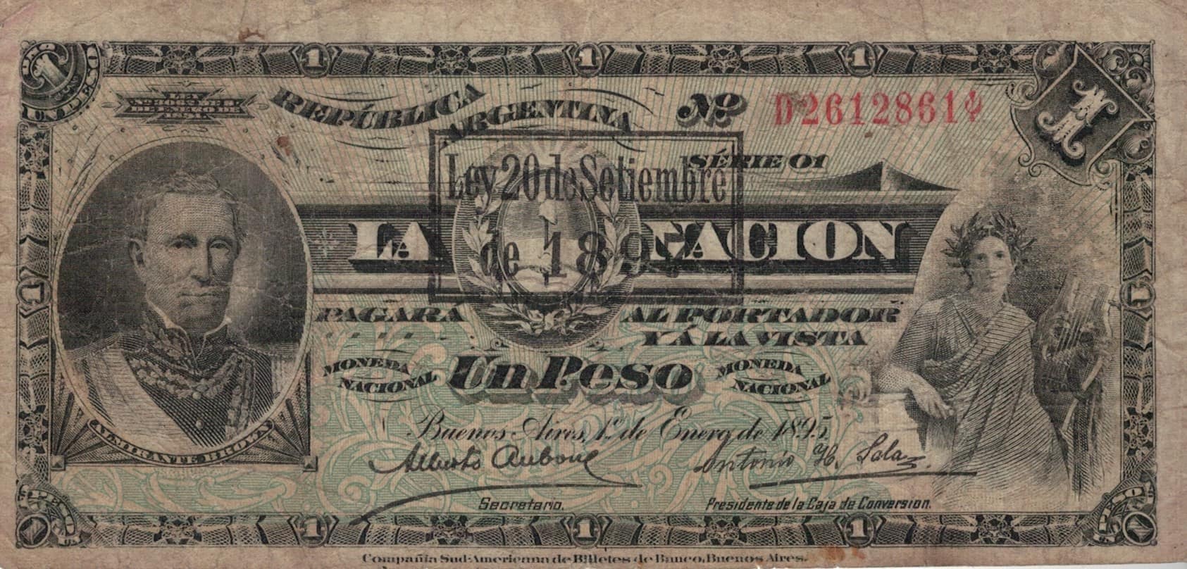 5-Caja de Conversión - La Nación (1895-1906) 2 Col 287e ad