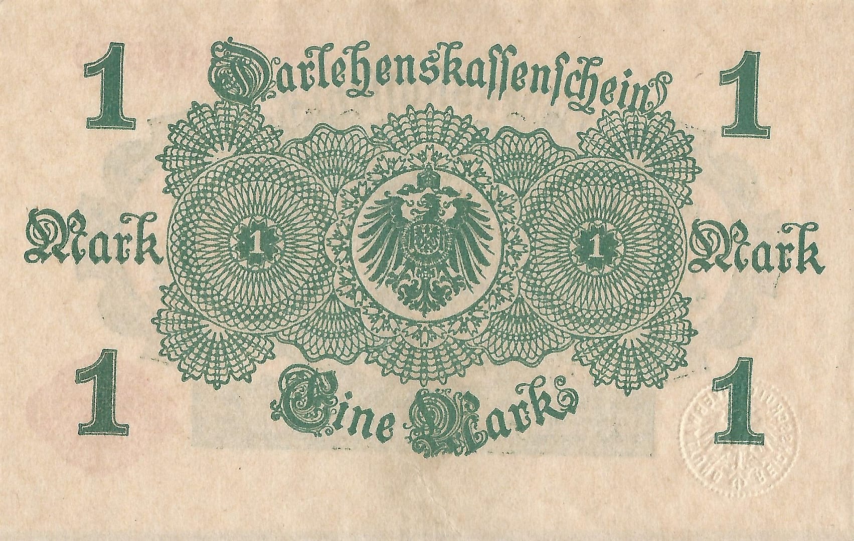 2-Darlehenskassenschein (Nota de préstamo hipotecario) 1914-1922 8 Pick 50 2 Reverso