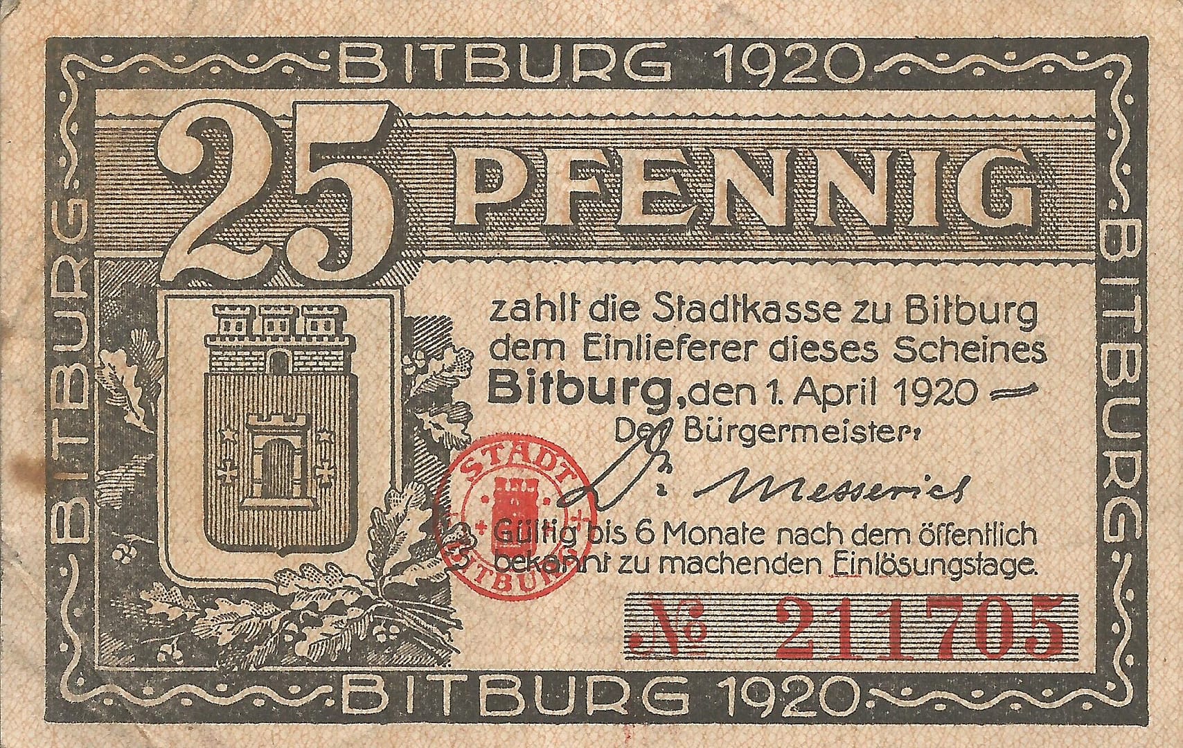 Notgeld - B 17 B57.6a Anverso e1677118266485