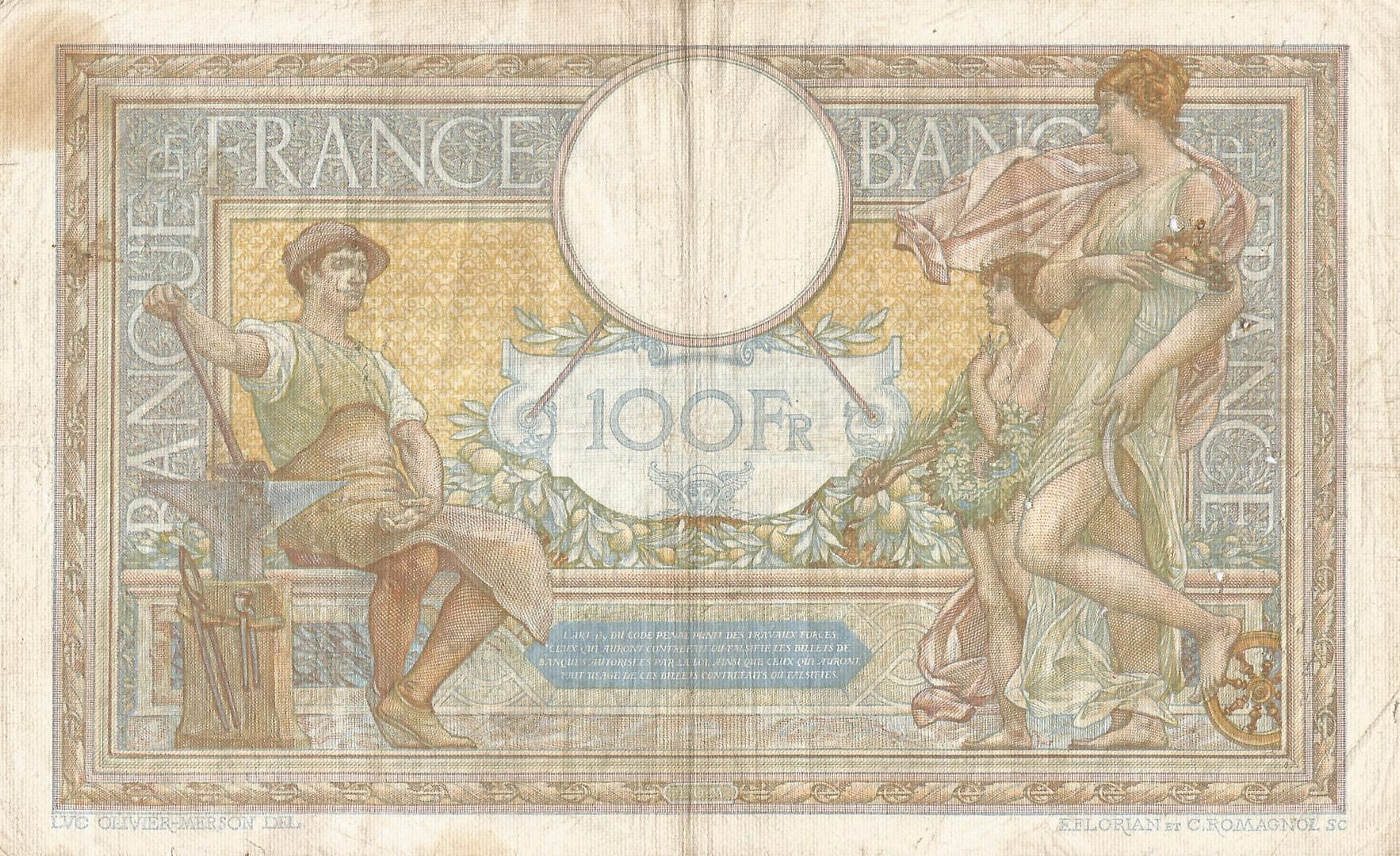 Francia 70 Pick 86 Reverso