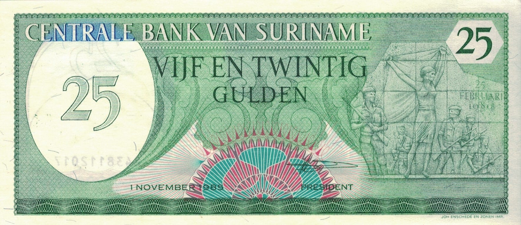 Surinam 15 Pick 127b ad