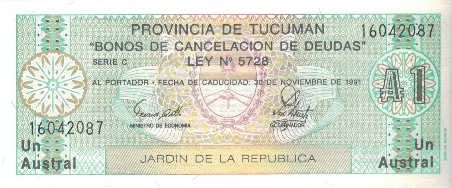 Bonos Provinciales 116 Col 100 ad