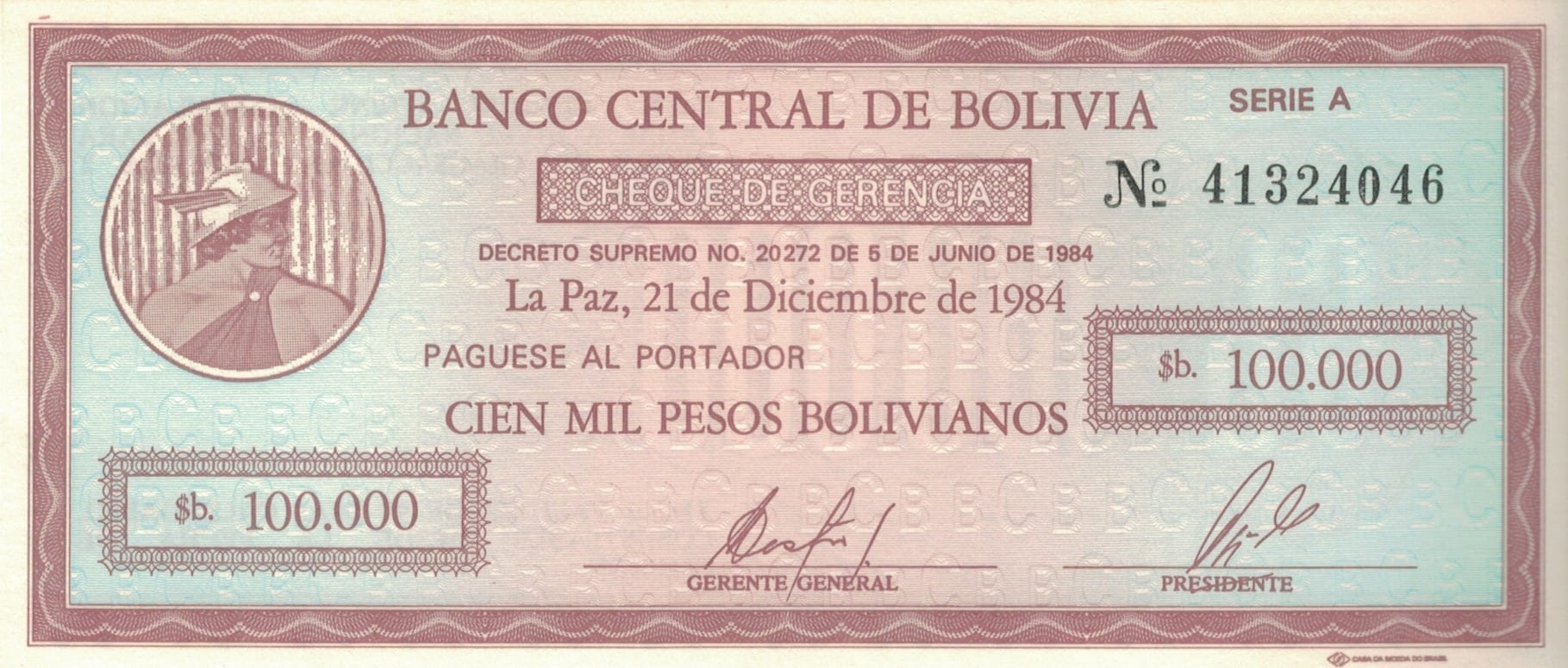 Bolivia 81 Pick 188 ad