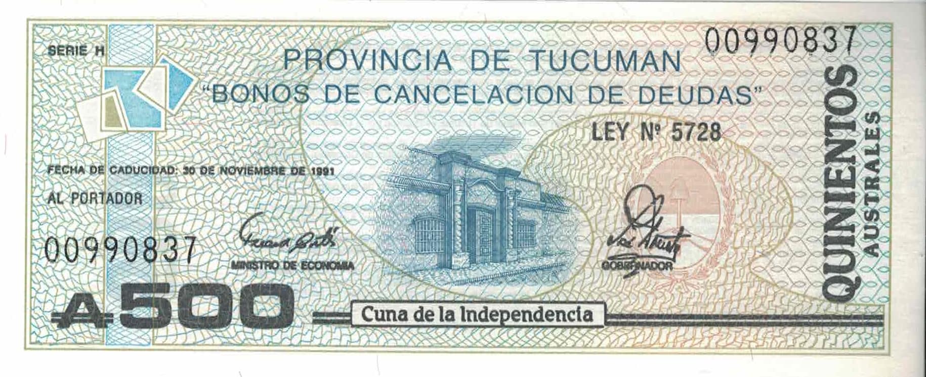 Bonos Provinciales 122 Col 122 ad