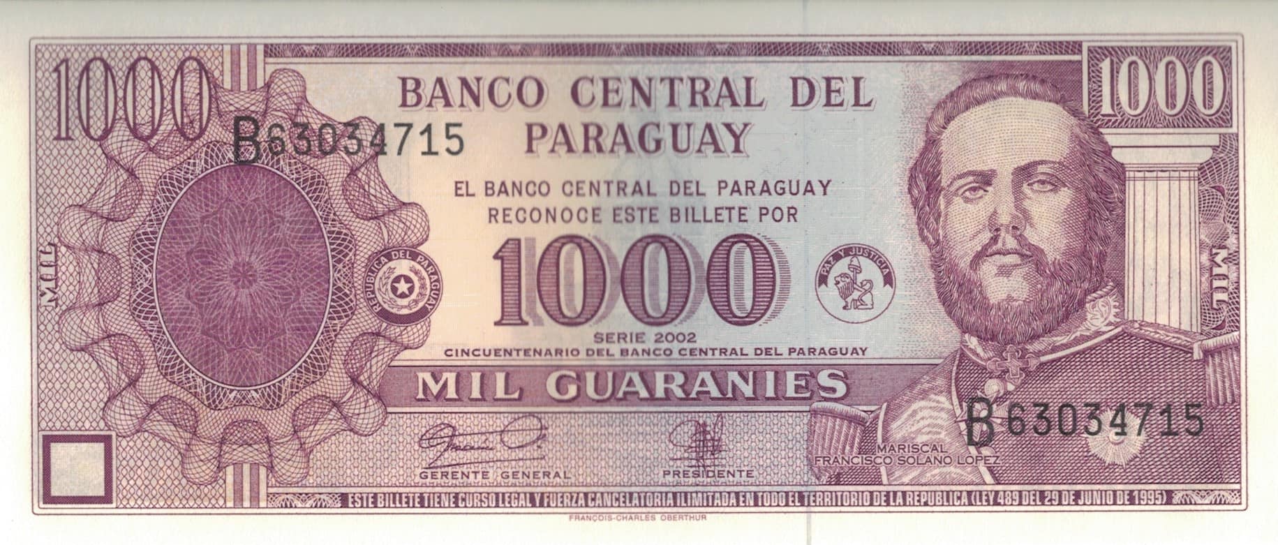 Paraguay 57 Pick 221 Anverso