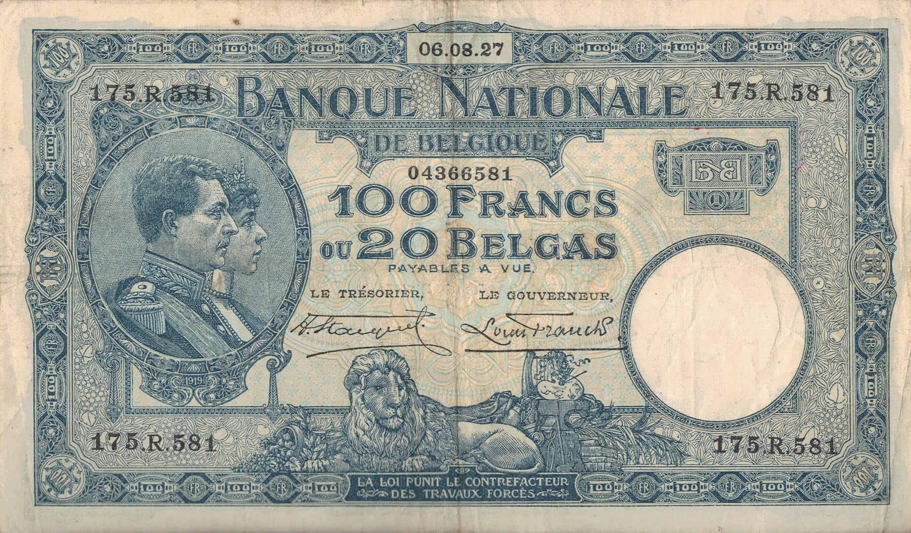 Bélgica 7 Pick 102a ad 1