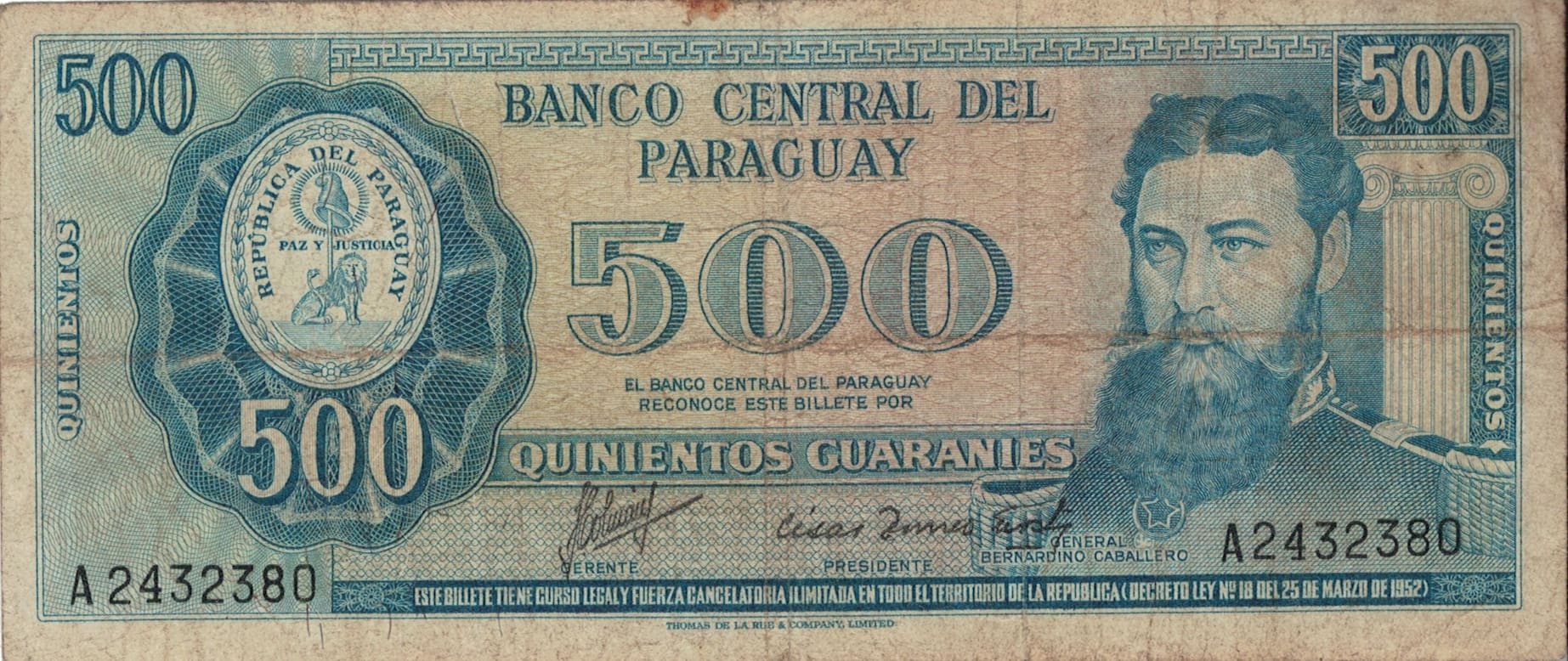 Paraguay 43 Pick 200a.2 ad