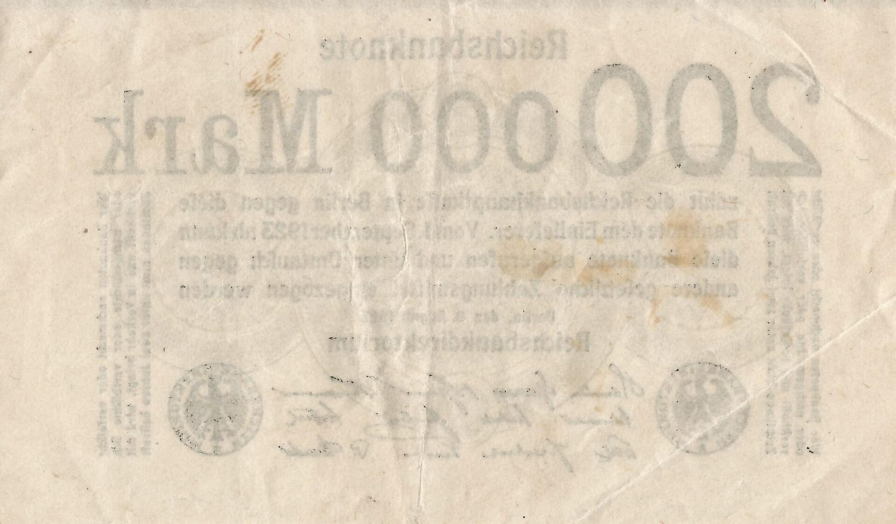 3-Papiermark (1914-1923) 48 Pick 100a.2 Reverso