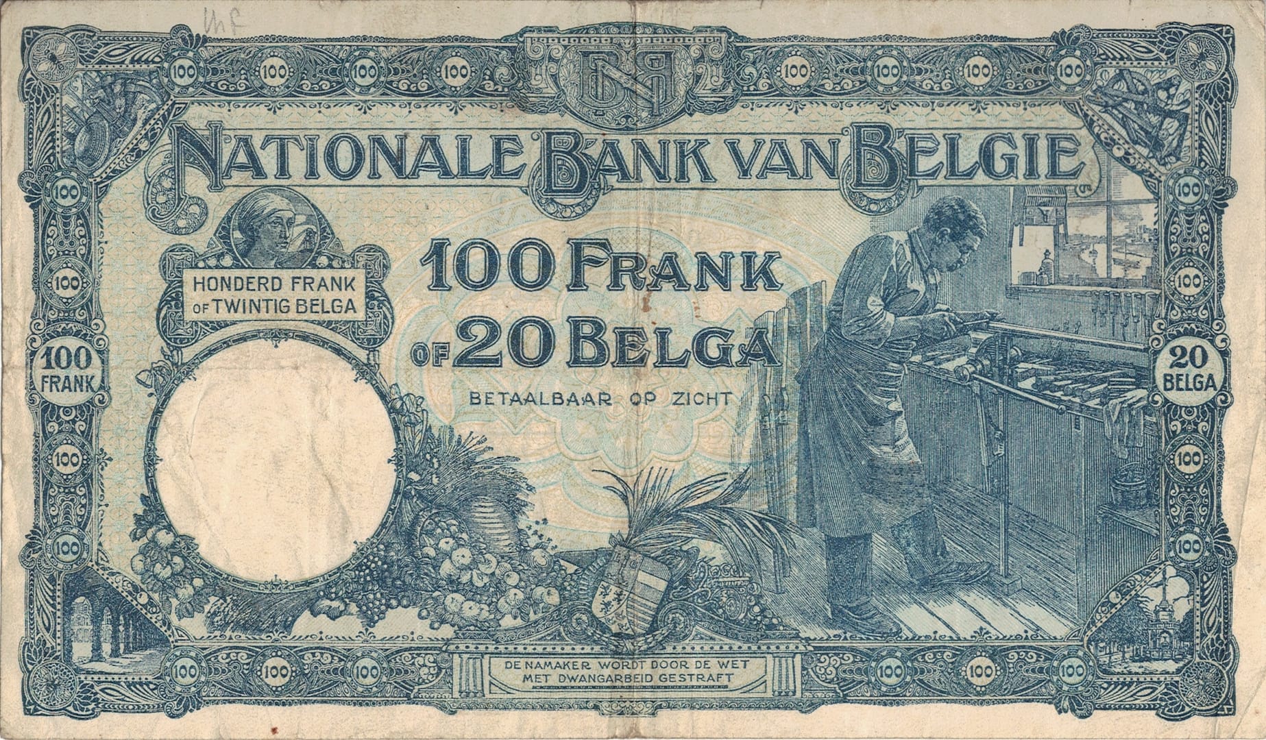 Bélgica 8 Pick 102a at 1